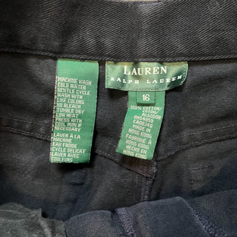 Lauren Ralph Lauren Pincord Corduroy Pants Womens Blue Straight Leg Size 16 - Picture 3 of 7